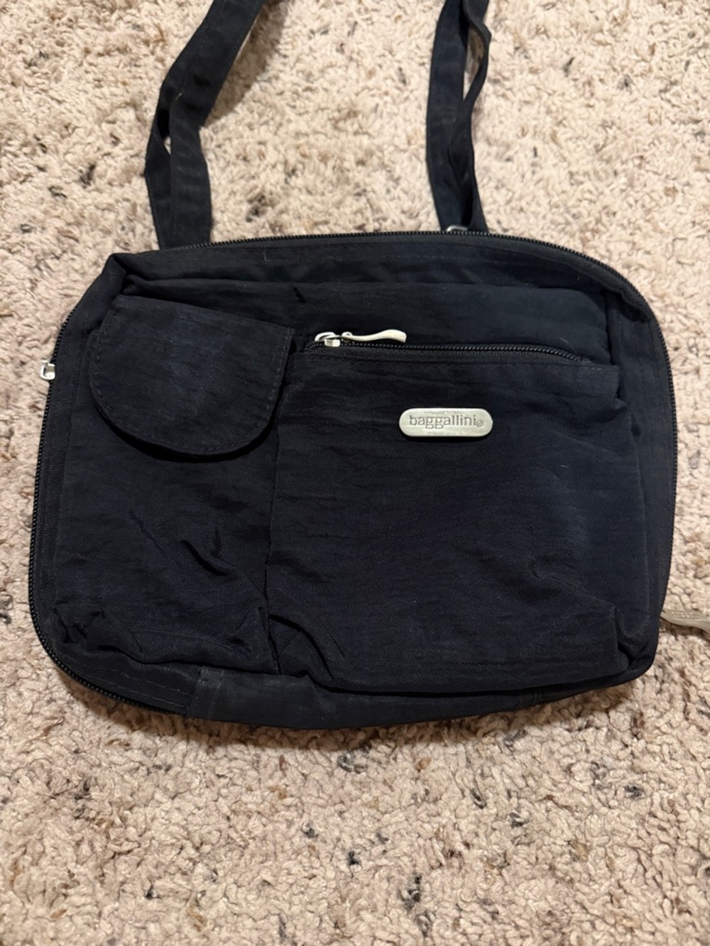 Baggallini Black Crossbody Nylon Organizer Bag
